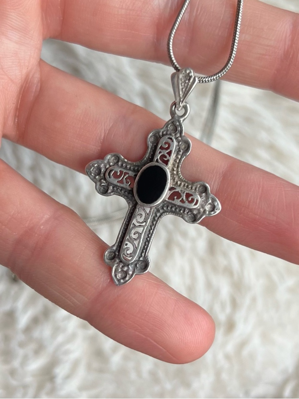 Vintage Sterling Silver Cross Pendant